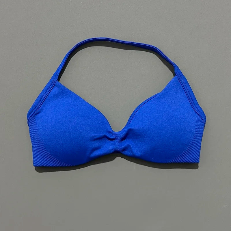 Impact Sports Bra - Seamless Yoga Halter Top for Women | High Support Fitness Workout Bra