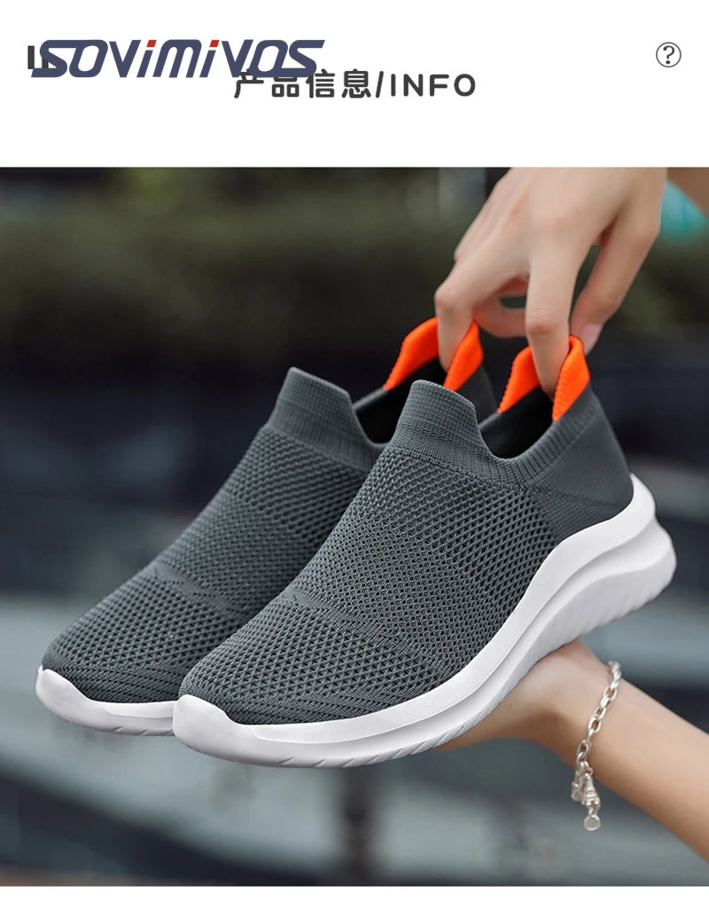 Outdoor Super Light Men Sneakers Fashion Breathable Running Sport Shoes Quality Slip-on Unisex Athletic Footwear 2022 Hot Sale