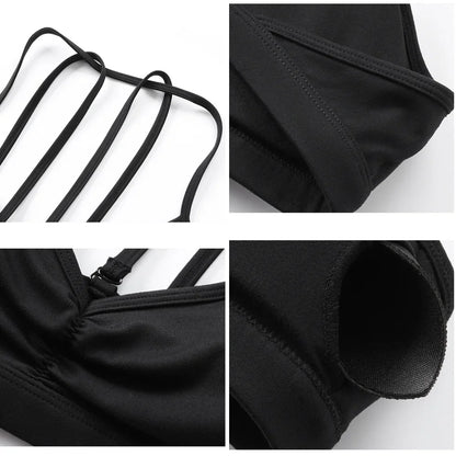 Yoga Sports Bra - Lightweight Nylon Spandex Multi Wear Crop Top with Removable Straps