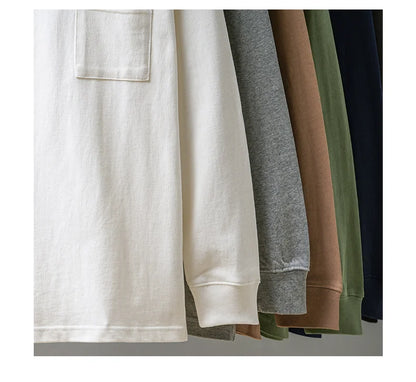 Men's Long Sleeve T Shirt - DUKEEN Heavyweight Cotton Crew Neck Casual Tee