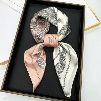 Luxury Silk Square Scarf - Womens Satin Neckerchief  Hair Wrap 2023