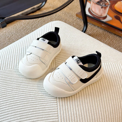 Kids Learning Shoes - Soft Sole Toddler Walking Shoes With Hook & Loop Closure