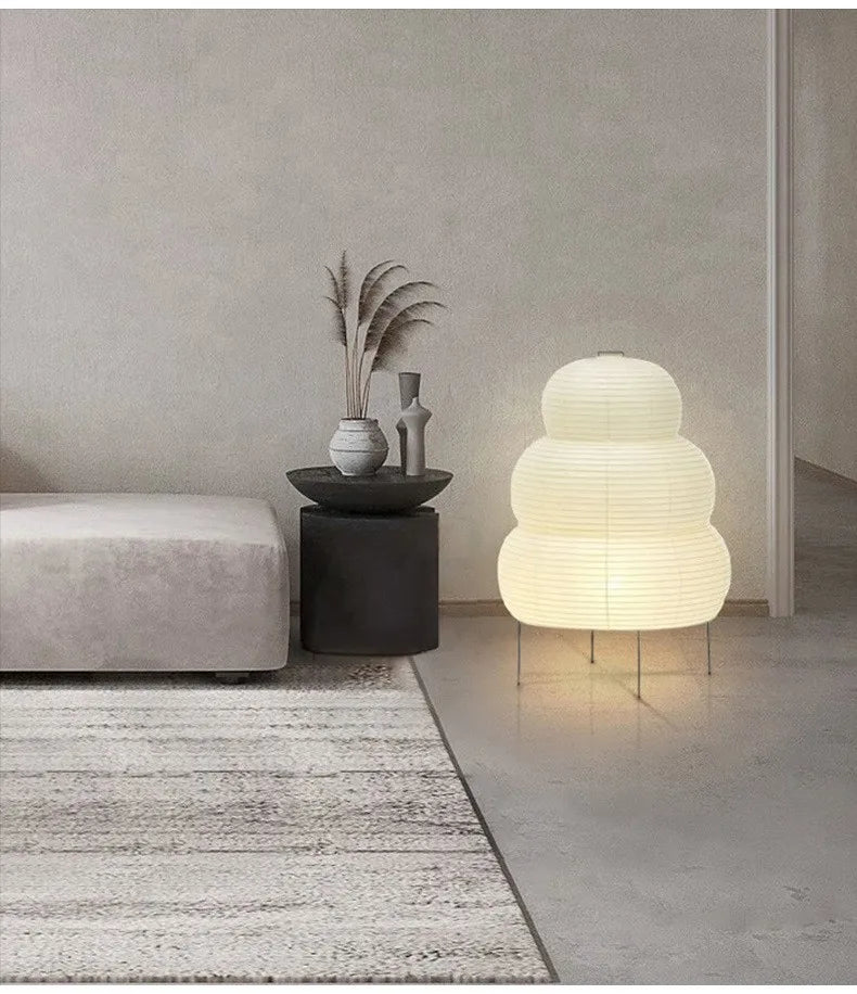 Akari Noguchi Yong Table Lamp - White Rice Paper Decorative Desk Light for Bedroom  Living Room - ZOOMNSTORE