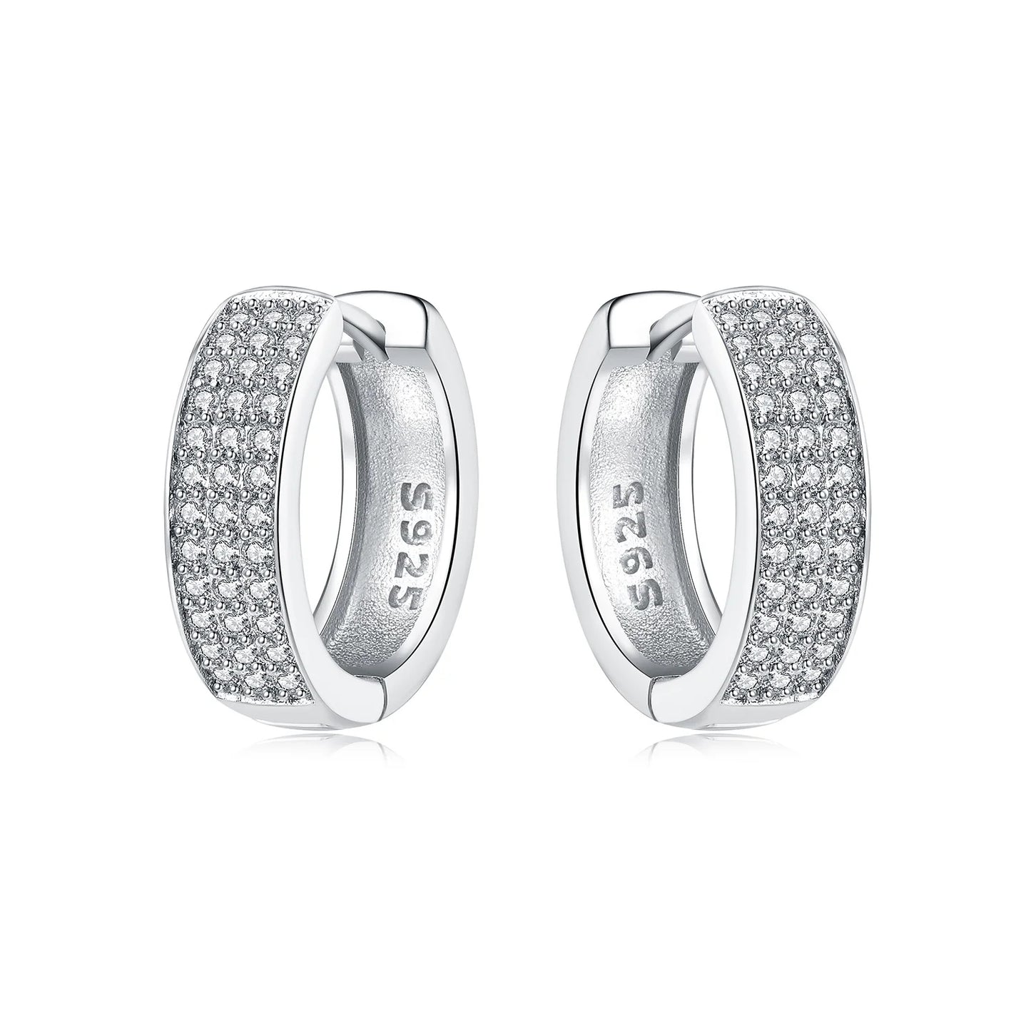 Orstarry S925 Sterling Silver Square Chain With Stone Inlaid Earrings Hoop Earrings For Women Jewelry Original Party Trendy Gift