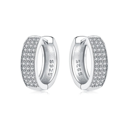 Orstarry S925 Sterling Silver Square Chain With Stone Inlaid Earrings Hoop Earrings For Women Jewelry Original Party Trendy Gift