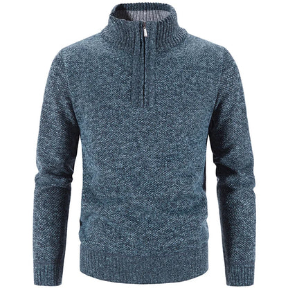 New Pullovers Autumn Winter Knit Sweater Men's Zipper Outwear Korean Casual Streetwear Turtleneck Cold Blouse Hombre Jumpers