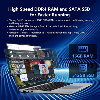 Intel Core I9 9900 Laptop Windows 11 16GB RAM 1TB SSD 4K HD Screen Portable Slim Laptops PC Gamer 15.6 inch Computer Office