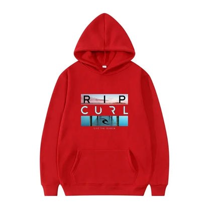 Men's hooded black casual street style sports shirt  suitable for surfing enthusiasts and fashion enthusiasts