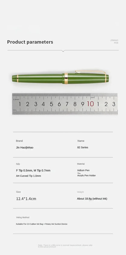 Jinhao 82 Fountain Pen New Color Luxury Elegant Pens 0.7/0.5/0.38mm Extra Fine Nib Writing Office School Supplies Stationery