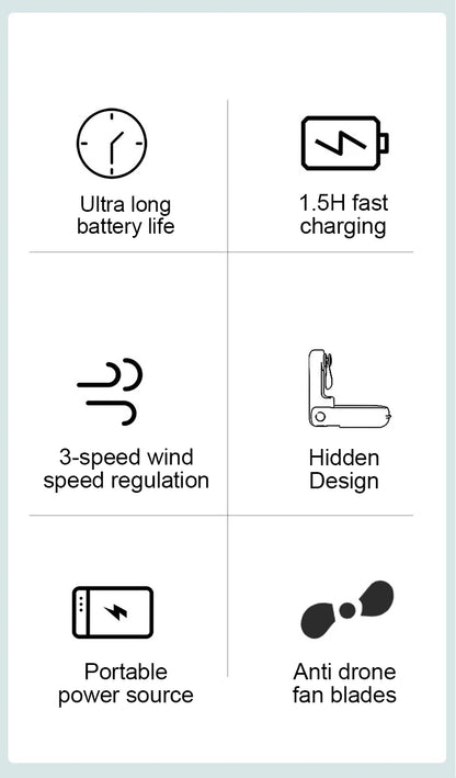 Foldable Small Fan Portable and high-power Hand Held Portable Mini Fan Rechargeable Hand USB Charge Fan