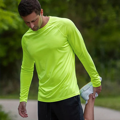 Nheals UPF 50+ Long Sleeve T-shirt Men's UV Sun Protection Quick Dry Breathable Sunscreen T-shirt Hiking Fish Performance Tops