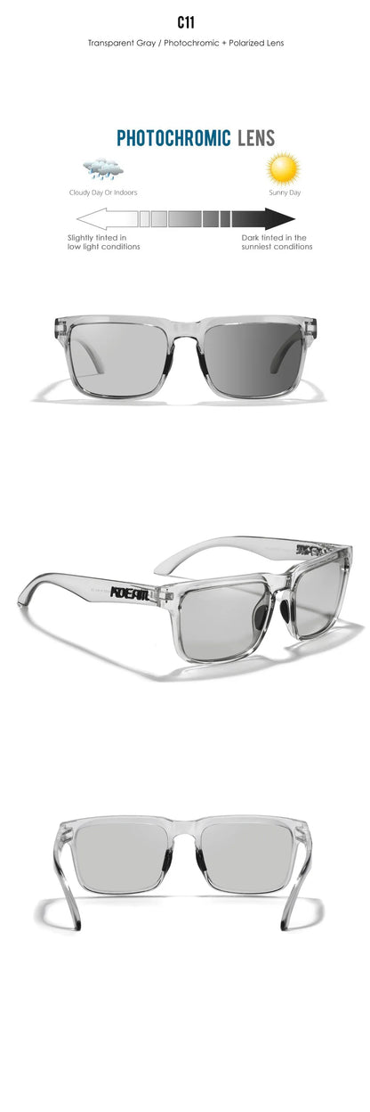 Polarized Photochromic Sunglasses - Men's Square Oversized UV400 Fashion Shades