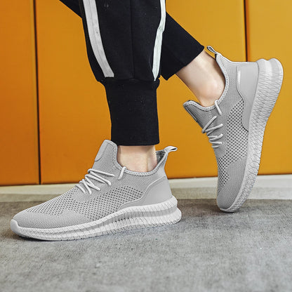 Men Walking Shoes Fashionable Lightweight Outdoor Breathable Sports Flat Mesh Comfortable Casual Tennis Shoes for Men