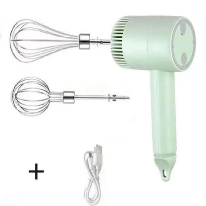 Wireless Electric Food Mixer - Portable Hand Blender USB Rechargeable, 3 Speed Egg Beater