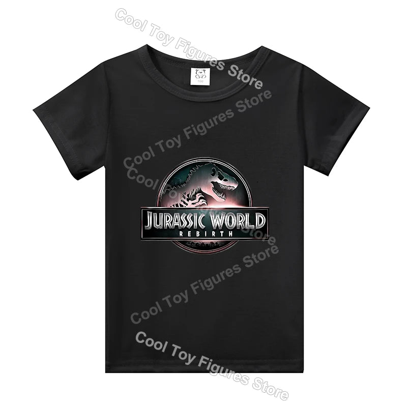 Jurassics World Series Kids Clothes Short Sleeve Summer Hot Movies T-shirt Dinosaur Park Boys Girls Base Top Trend Birthday Gift