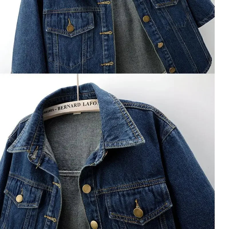 Fashionable New Versatile Short Sleeved Denim Jacket for Women Loose Korean Version Top Small Shawl Cardigan for Outerwear