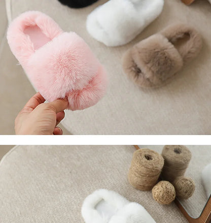 Children's Cotton Slippers - Kids Winter Slippers | Non Slip Flat Shoes For Boys & Girls