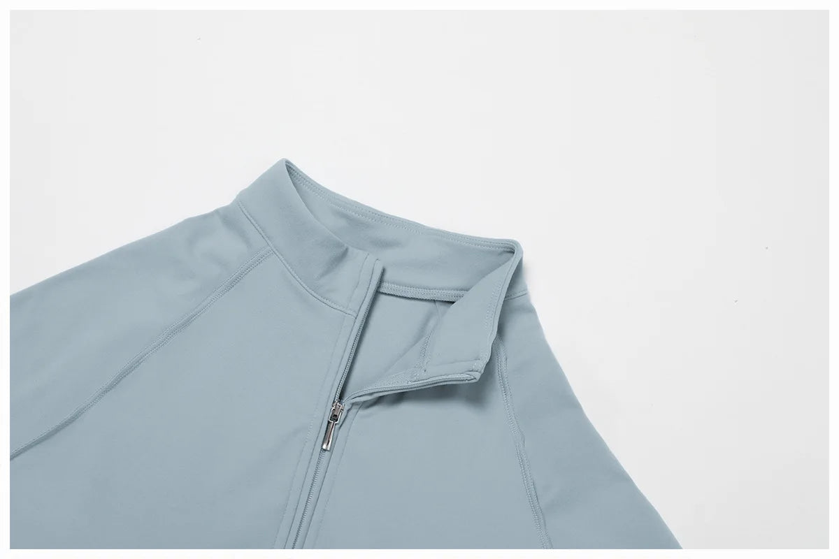 Women's Yoga Bodysuit - Long Sleeve Tracksuit Gym Zipper Suit, Breathable Fitness Jumpsuit