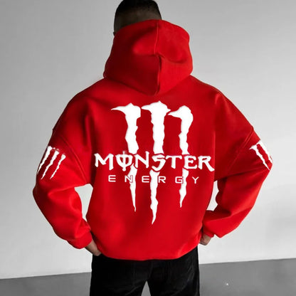 Monster Energy Hoodies – Charcoal Gray Streetwear Pullover For Men & Women