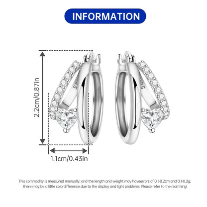 Orstarry S925 Sterling Silver Square Chain With Stone Inlaid Earrings Hoop Earrings For Women Jewelry Original Party Trendy Gift