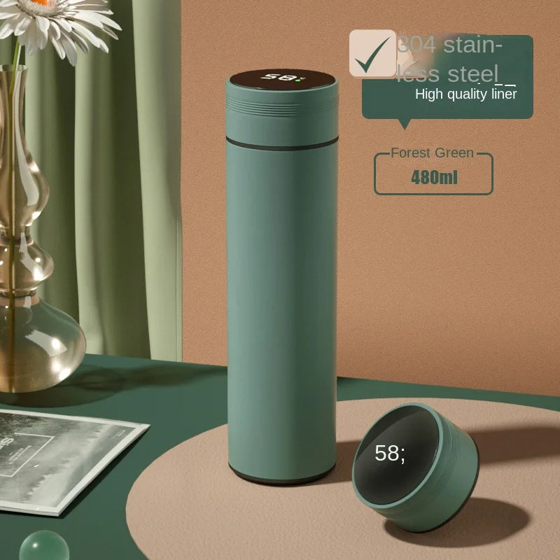 Smart Stainless Steel Water Bottle - 500ml Thermos with Temperature Display Leakproof Vacuum Flask Ideal Coffee Cup  Gift - ZOOMNSTORE