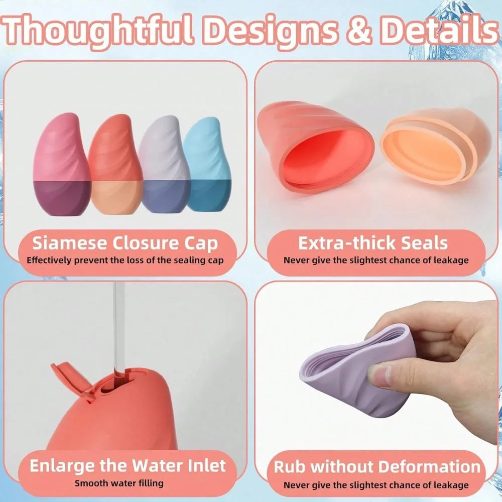 Ice Face Roller Ice Cube Beauty Massage Silicone Ice Mold for Eye Puffiness Ice Facial Roller Shrink Pores Reduce Swelling Gifts