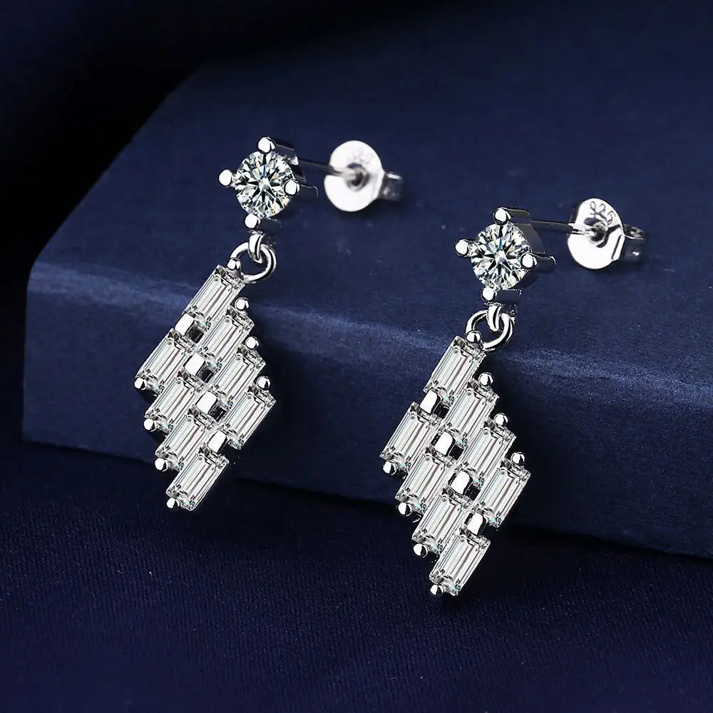 925 Sterling Silver CZ Stud Earrings - Cute Fashion Jewelry for Women and Teens