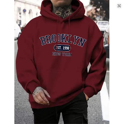 Brooklyn Est 1998 New York Printing Men Hoodies Harajuku Crewneck Hoodie Fashion Oversize Hoody Autumn Comfortable Tracksuit