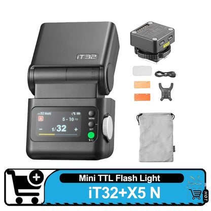 Godox IT32 IFlash Camera Flash TTL HSS Rotating Head on Camera Flash Light X5 C/S/N/F/O/L Wireless TTL Magnetic Flash Trigger