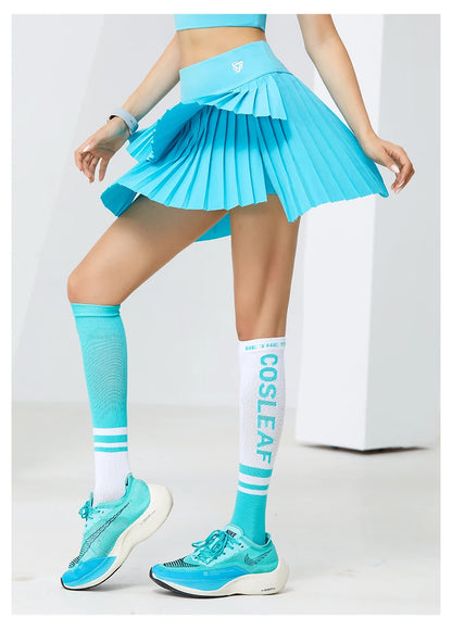Women Sports Mini Pleated Skirt Golf Tennis Skirts High Waist Double Layer Gym Fitness Running Yoga Athletic Workout Skort