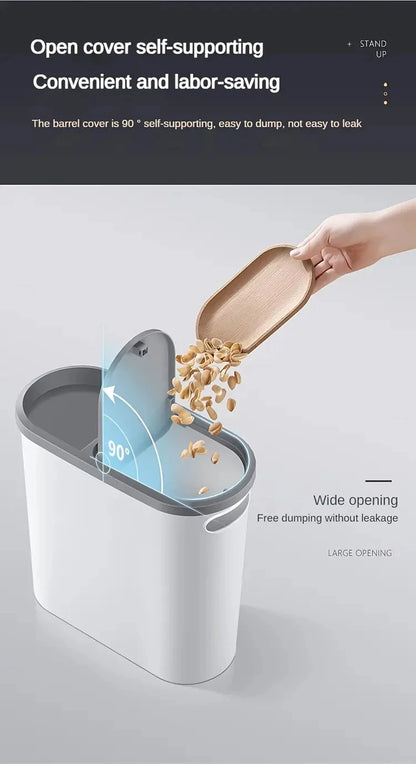 Slim Trash Bin with Lid - Space Saving Design for Bathroom Kitchen Living Room
