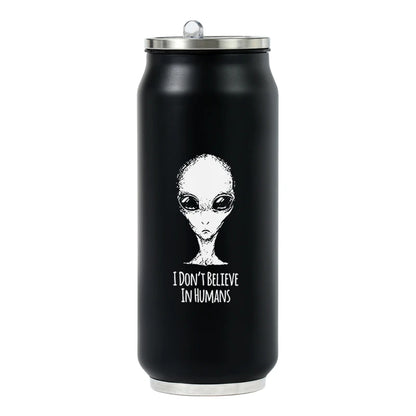 500ML 304 Stainless Steel Cola Can Thermos Custom LOGO Vacuum Cup Flask Portable Double Layers Straw Cup Water Bottle Mug
