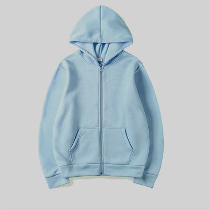 Women Oversized Zip Up Hoodie Solid Black Loose Full Zipper Hooded Sweatshirt Casual Pocket Streetwear Soft Thick Hooded Jacket