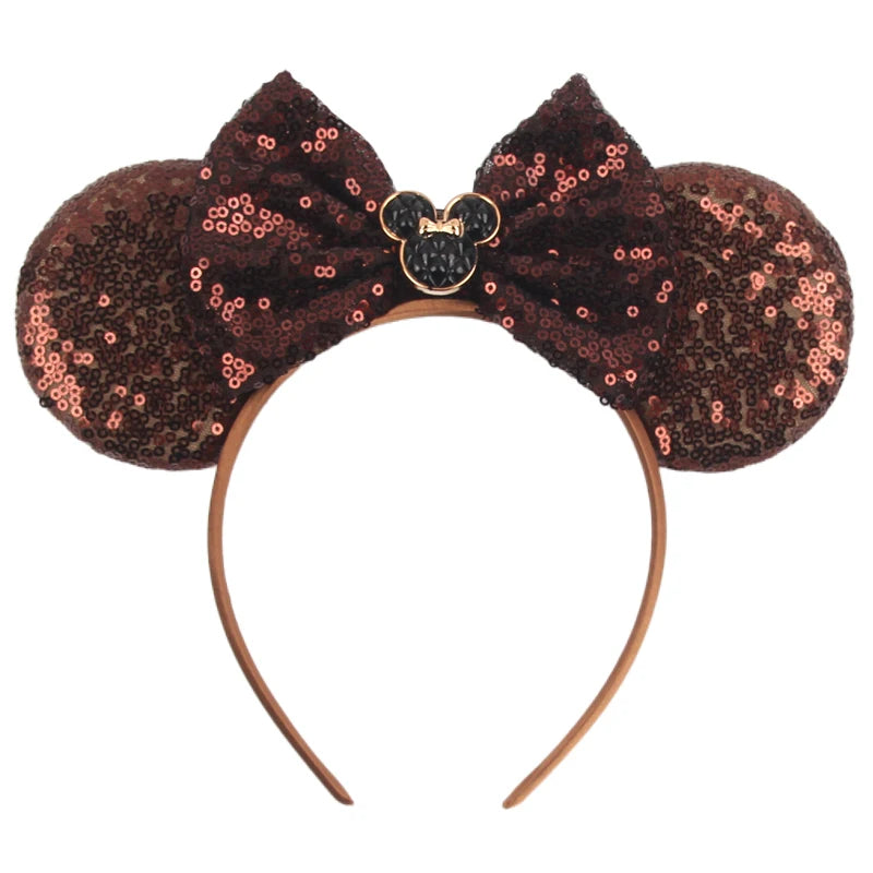 Mickey Mouse Ears Headband - Sequin Hair Bow for Halloween Festival and Cosplay