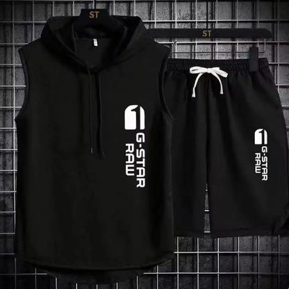 Men's track suit summer sportswear two-piece t-shirt shorts brand tracksuit jogging men's sports suit fitness clothes exercise