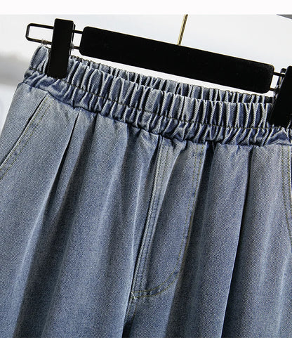 2026 Wide Leg Pants Women's Spring Autumn Retro Waed Denim Workwear Trousers High Waist Casual Versatile Plus Size Pants