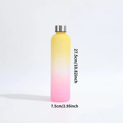 1000ml Outdoor Sports Water Bottle, Portable Frosted Gradient Cup, Large Capacity with Scale, Camping Picnic Office Gym Drinkware