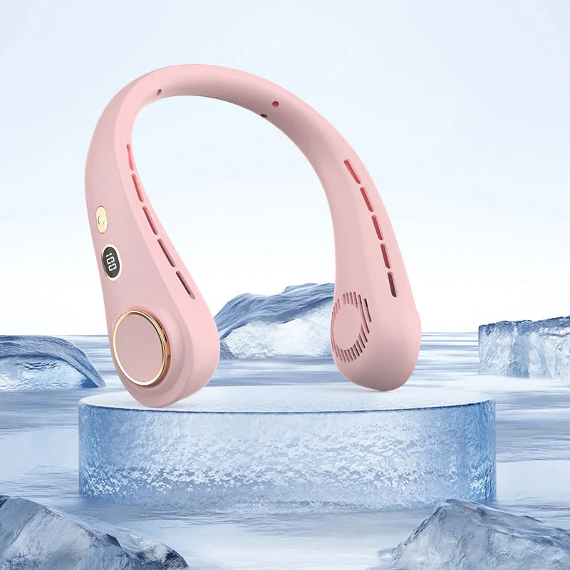 Portable Hanging Neck Fan Rechargeable Personal Neck Ventilator Digital Display Personal Cooling For Outdoor Travel Sports