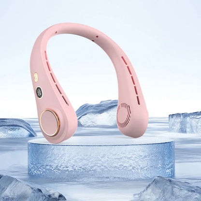 Portable Hanging Neck Fan Rechargeable Personal Neck Ventilator Digital Display Personal Cooling For Outdoor Travel Sports