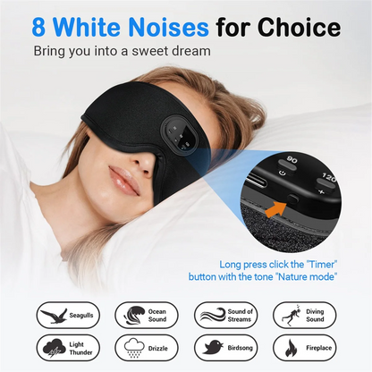 A20M 3D Bluetooth Sleeping Mask Headphones Eye Mask Comfortable Wireless Music Sleep Mask Noise Reduction Blackout Sleep Mask