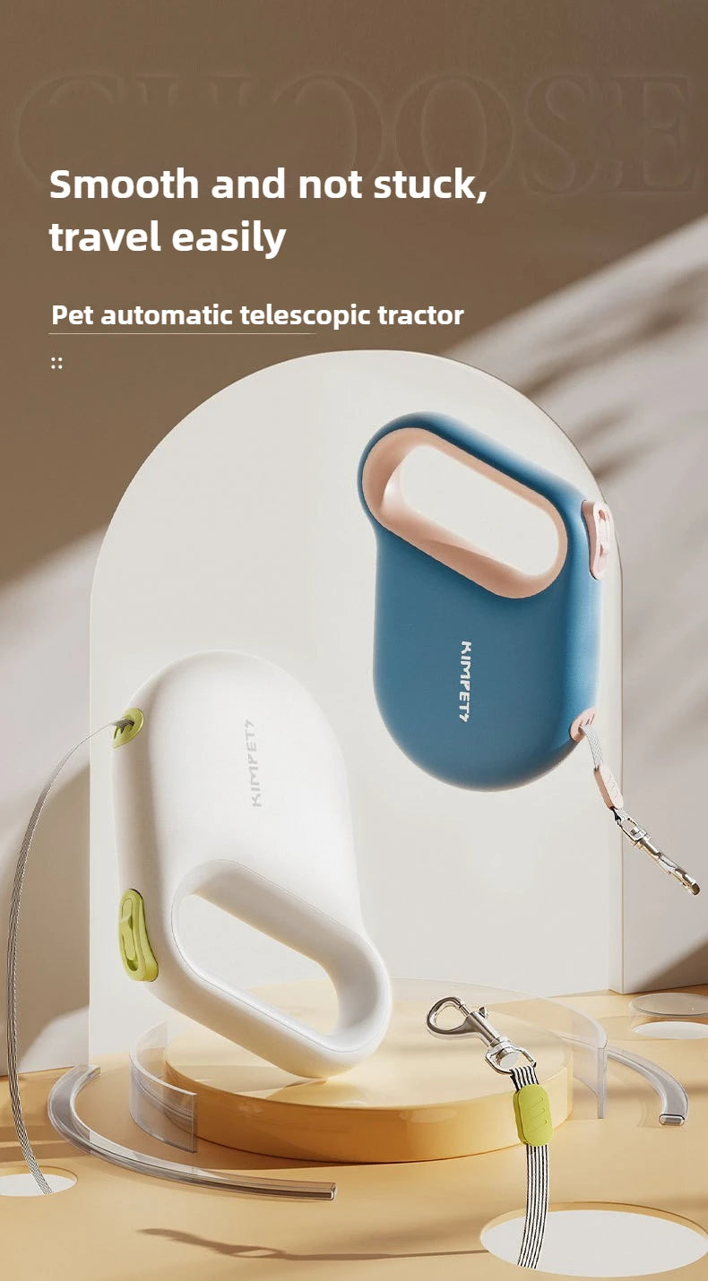 Dog Telescopic Leash 5m Reflective Leash Silicone Effort-Saving Handle Safe Walking the Dog at Night Explosion-Proof Dog Leash