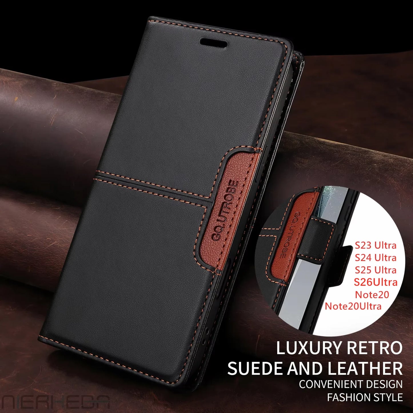 Flip Leather Case for Samsung Galaxy S26 S25 S24 S23 FE S22 S21 S20 Plus Note20 Ultra A17 A37 A16 A36 A56 A26 Wallet Phone Cover