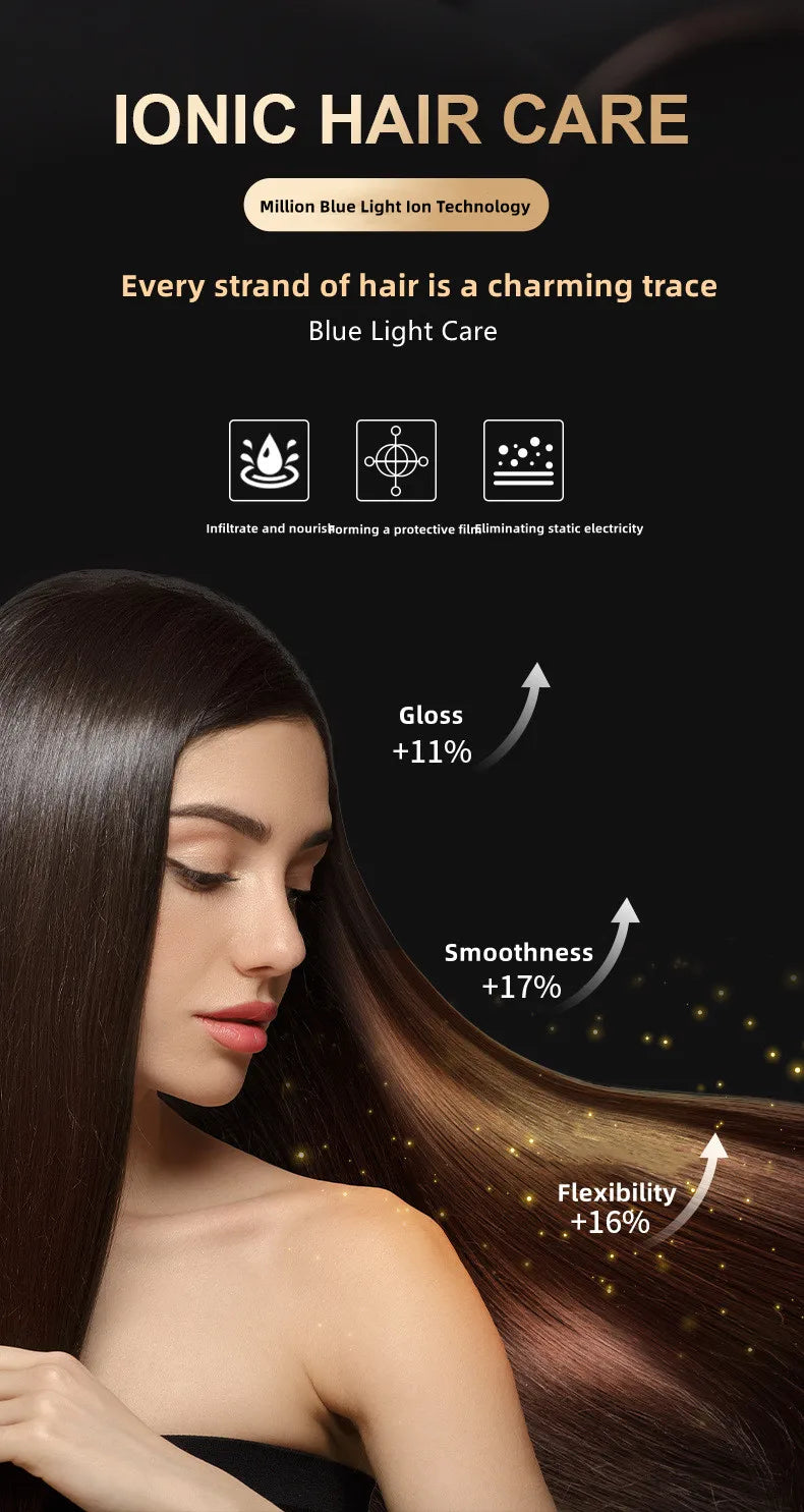 Professional Hair Dryer - Foldable High Power Negative Ion Blu-Ray Electric Blow Dryer