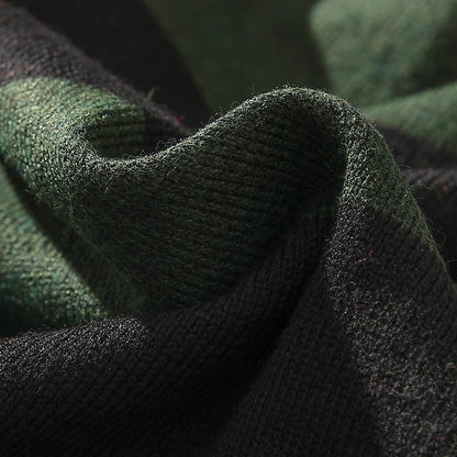 Men's New Autumn and Winter Warm Knitwear, Pullover Striped Knit Sweater