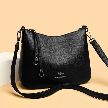 Pu Leather Handbag | Casual Female Tote With Interior Zipper Pocket & No Zipper Closure