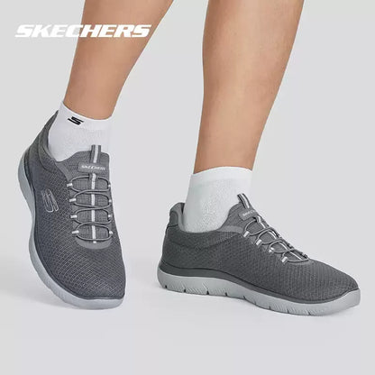 Skechers Men's Shoes New Summer Mesh Breathable Slip-On Casual Shoes Authentic Soft Sole Shoes for the Elderly 52811-CHAR