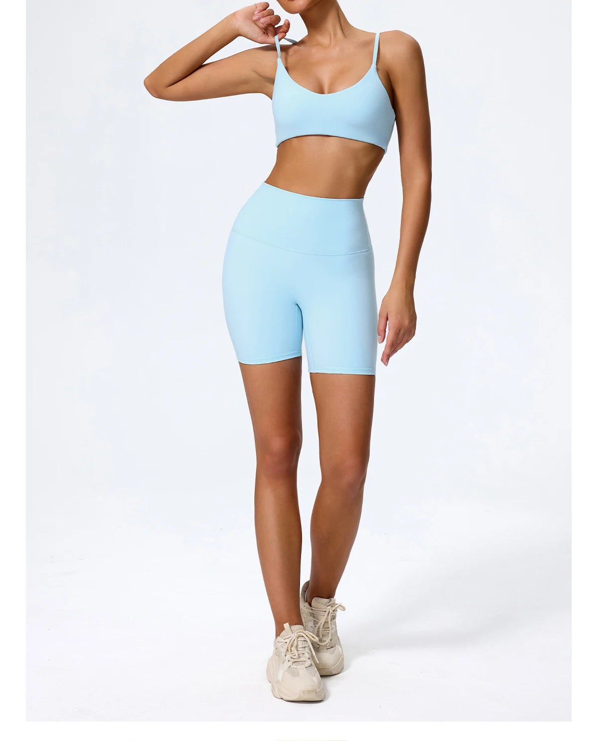 Women Sports Set – Summer Two Piece Gym Outfit With High Waist Leggings & Sleeveless Top