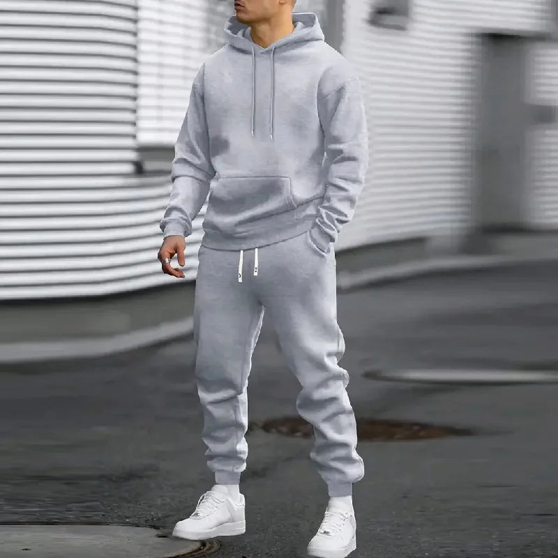2026 popular two-piece men's sportswear jogging suit sportswear hooded sweatshirt zipper sweatshirt autumn and winter clothing