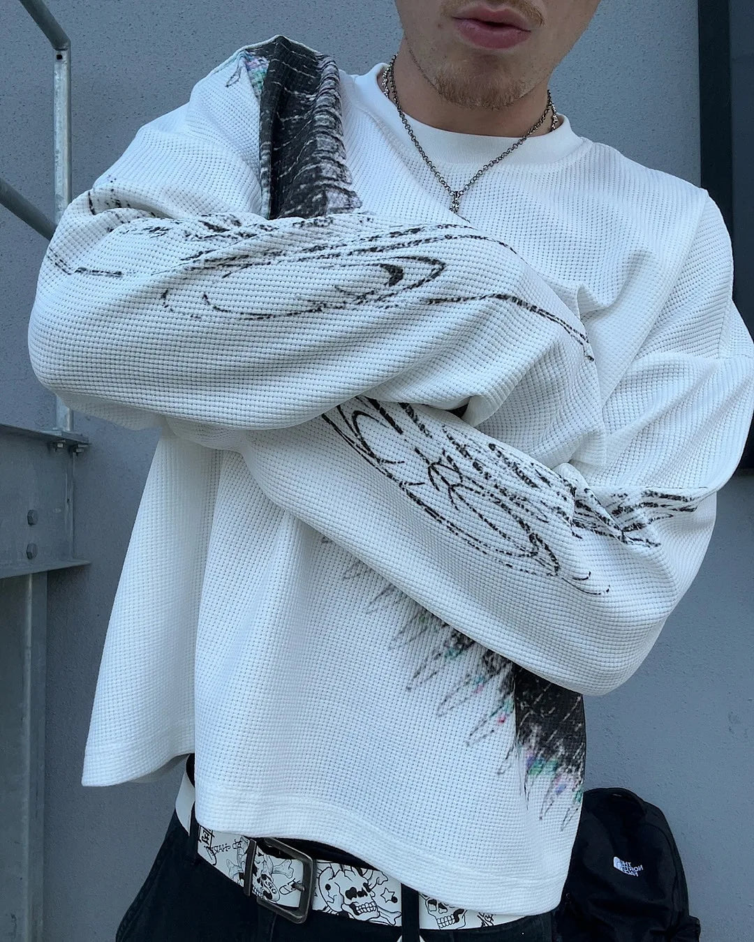 2025 New Y2K Bullet Letter Printed American Retro Long Sleeve T-shirt Street Style Casual Loose Men's and Women's Top