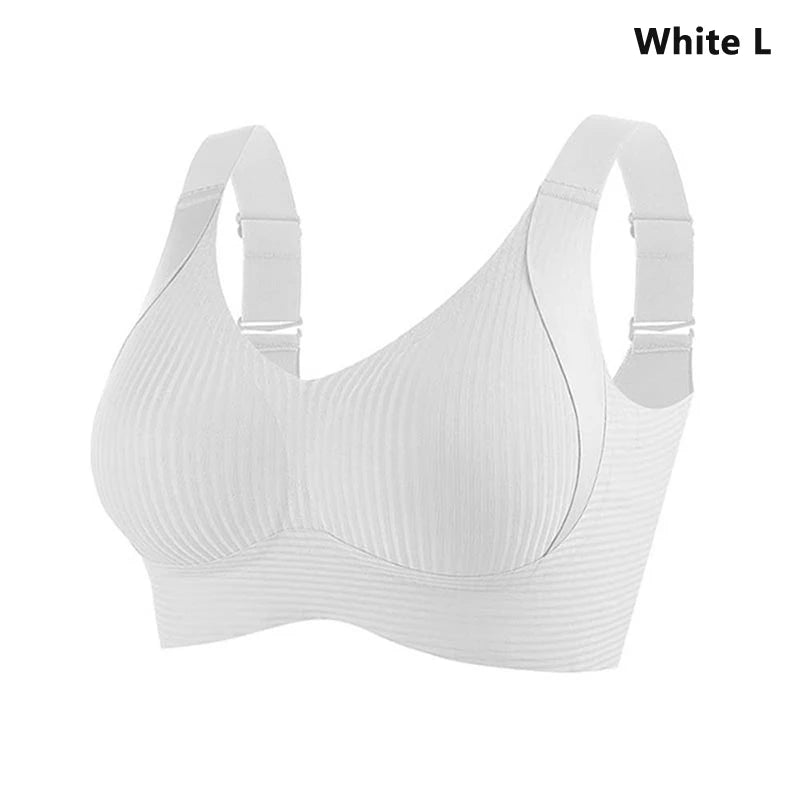 2025 Women's Seamless Underwear Thin Style Plus Size Removable Bra Anti-Sagging Wire-Free